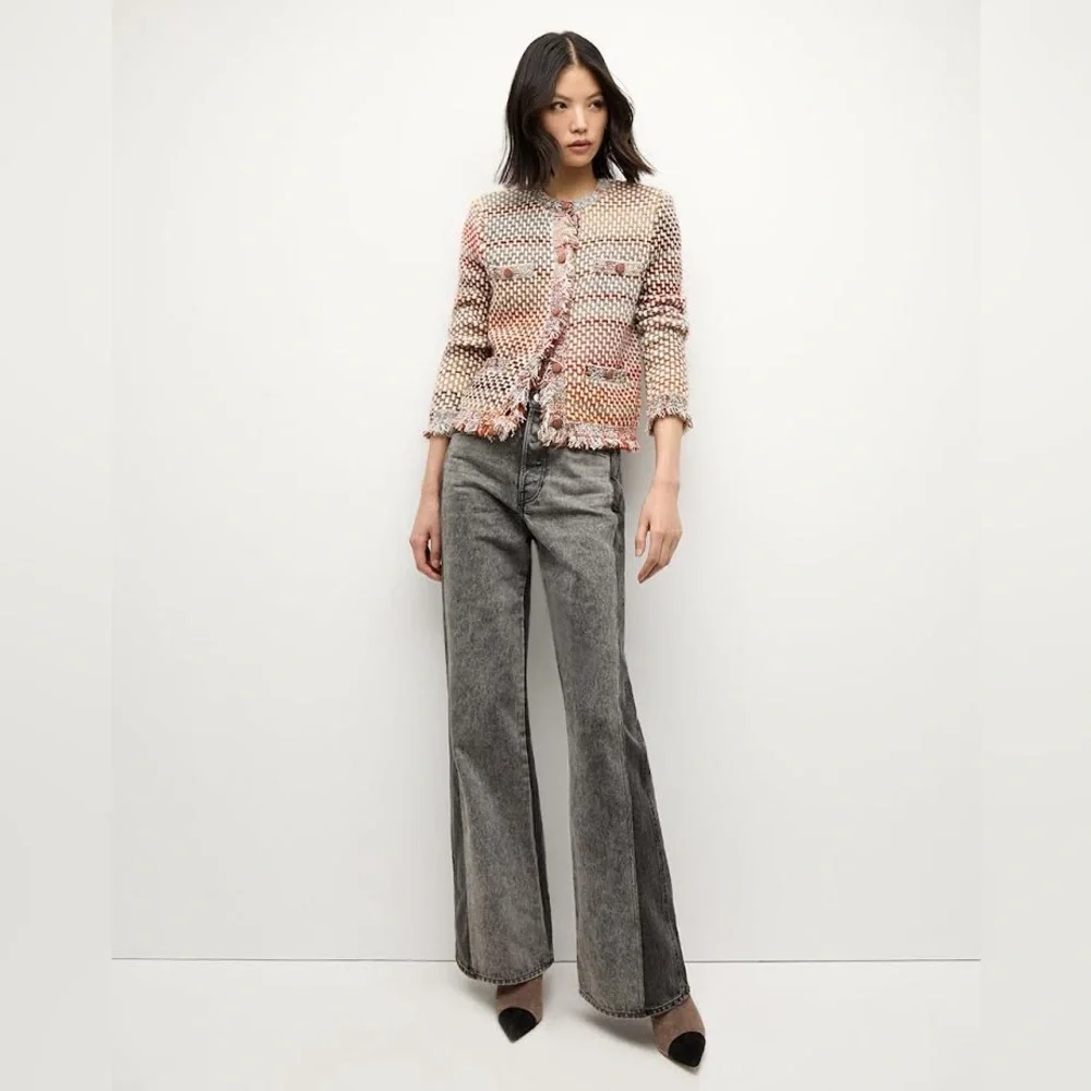 NWT $598 Veronica Beard Sariyah Fringe Knit Jacket